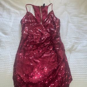 Maroon / Wine Colored Sequin Dress